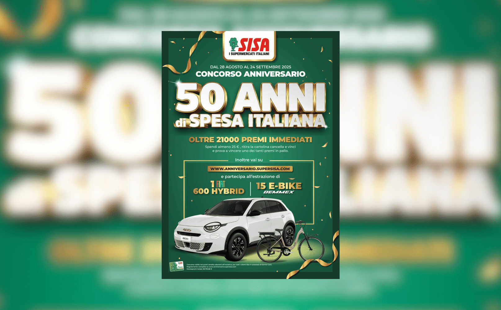 Volantino 50 anni Sisa e concorso a premi